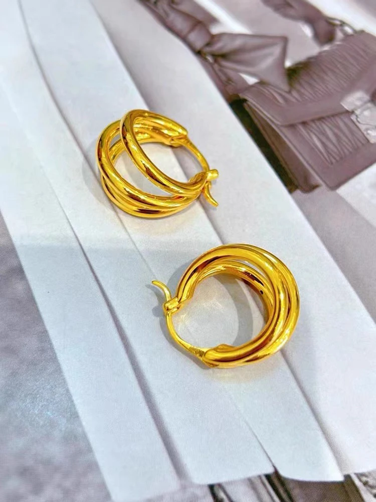 足金999 时尚大嫂同款猫爪耳扣中号