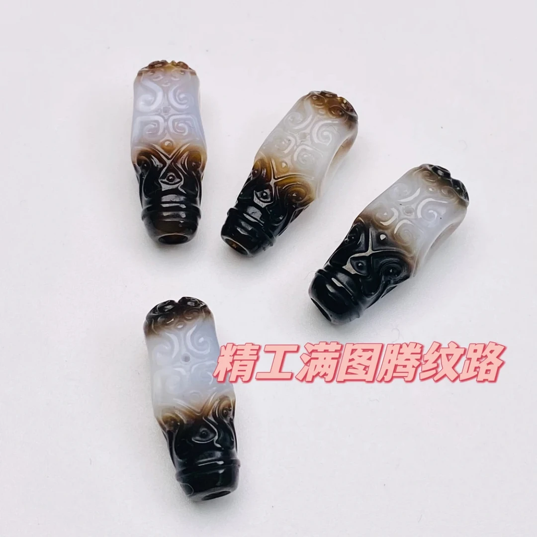 精工精挑品质『藏印三通』珠改玛瑙9mm