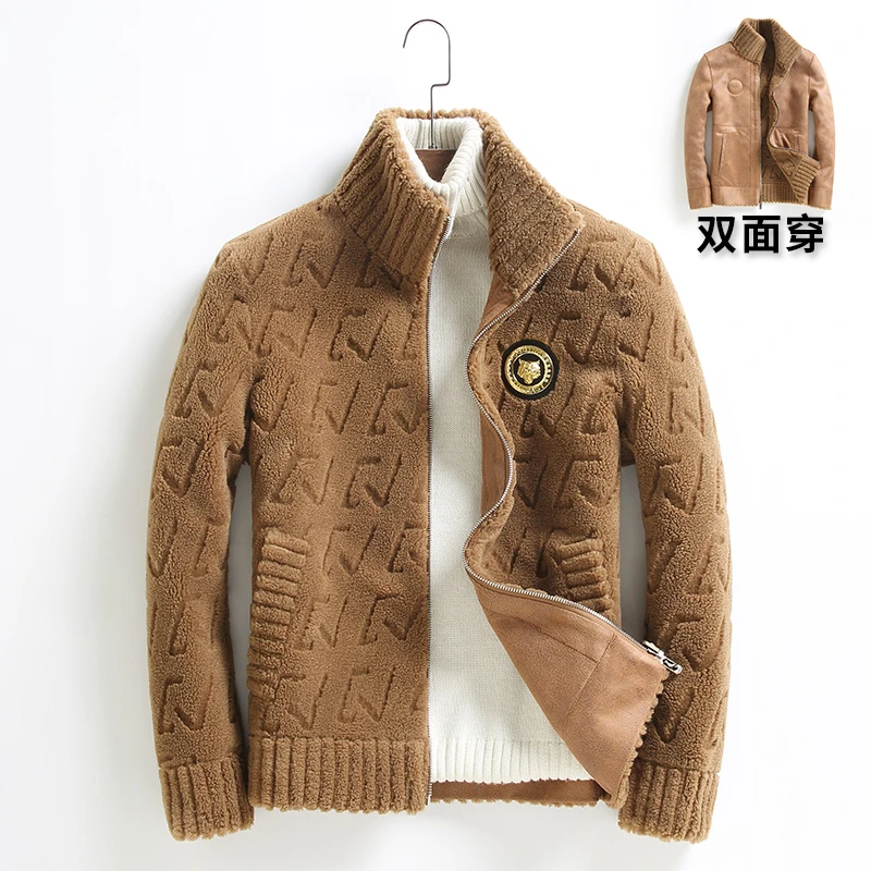 【瑞繁严选】海宁冬季休闲颗粒羊毛商务男士保暖外套JM2309