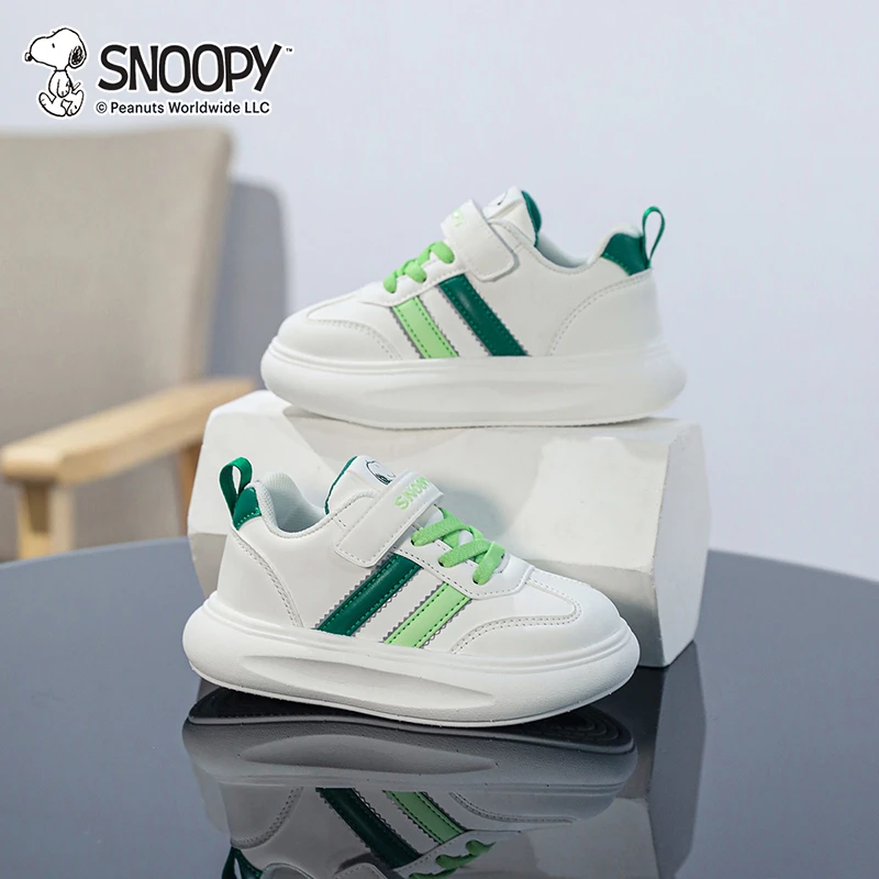 Snoopy/史努比儿童小白鞋秋冬男女童软底百搭加绒皮面休闲运动鞋