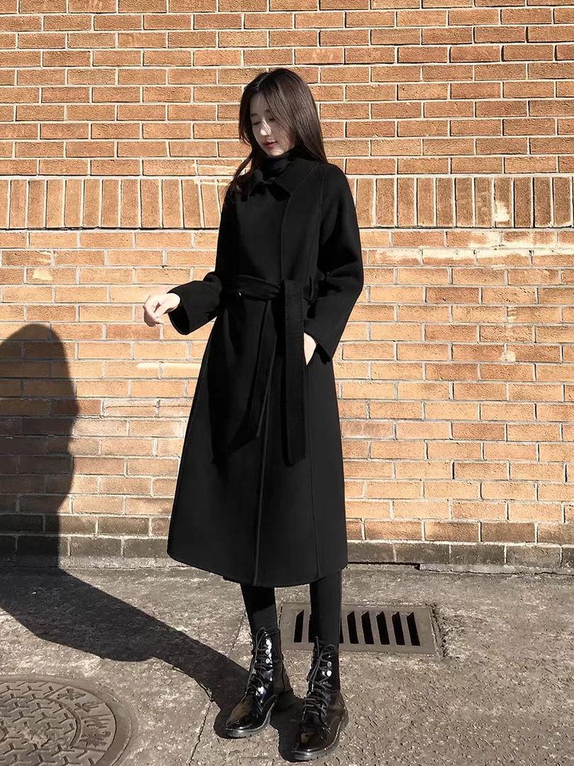 【B131-B140】2024秋冬新款双面羊毛大衣女高级感高端羊毛呢外套