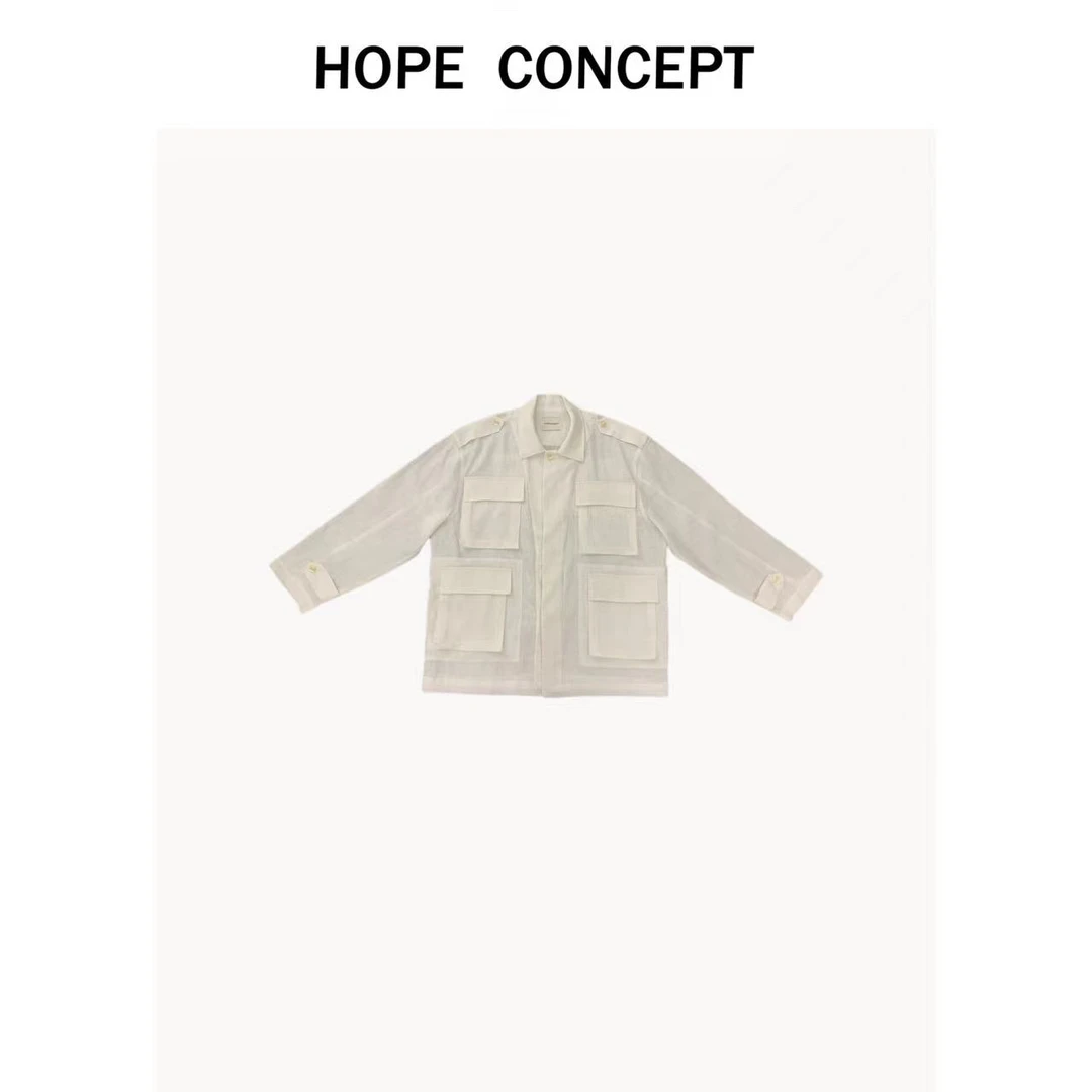 24130#HOPECONCEPT搭配万金油 老钱质感日常刚需亚麻OVERsize外套
