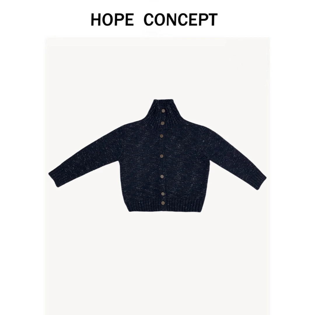 24227#HOPECONCEPT冬日氛围感复古慵懒 超珍稀花纱男女同款毛衣