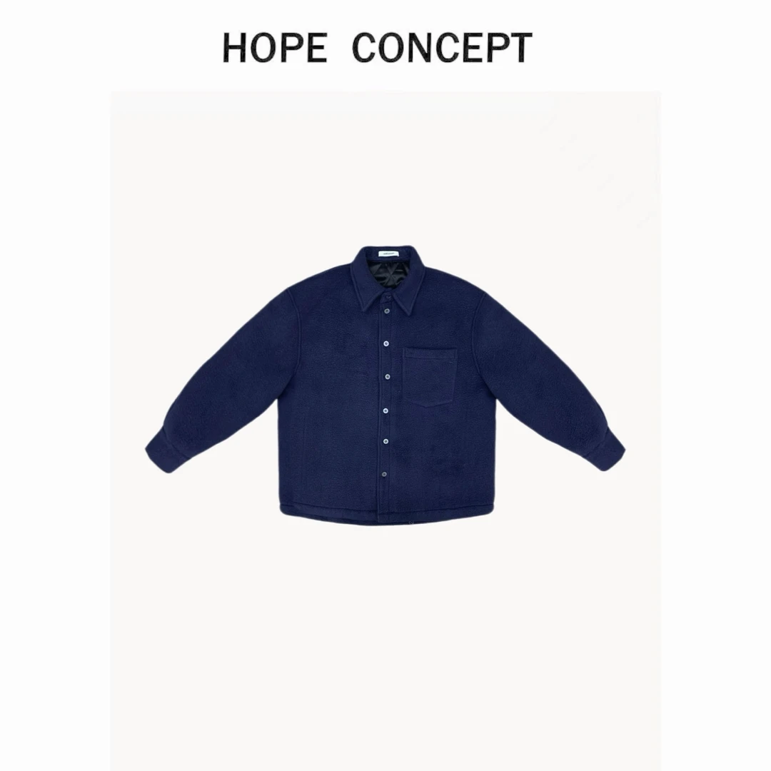 24291#HOPECONCEPT时髦精的保暖搭子 廓形松弛百搭摇粒绒棉服衬衫