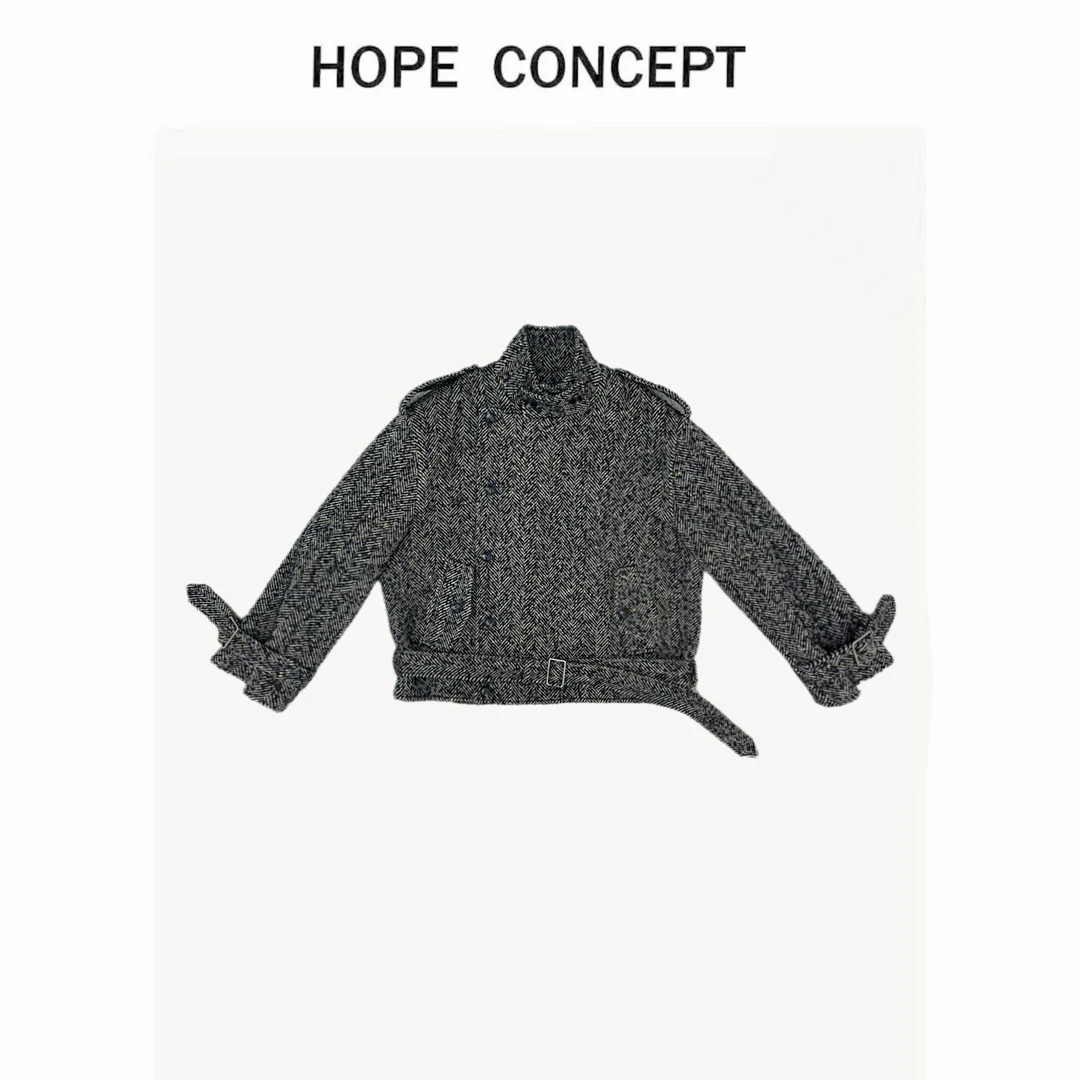24273#HOPECONCEPT高智感美学穿搭 极简静张力定制羊驼毛廓形大衣