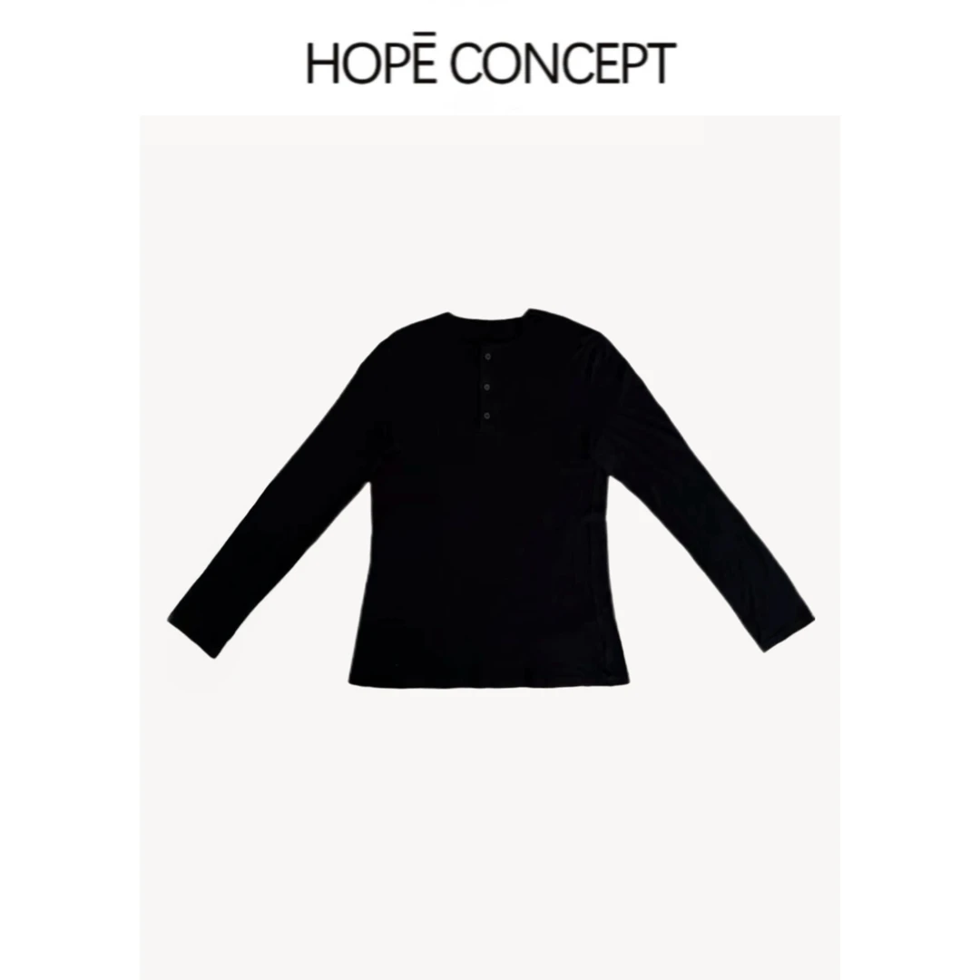 24058#HOPECONCEPT高级row风极简美貌夏日清薄防晒长袖打底T恤