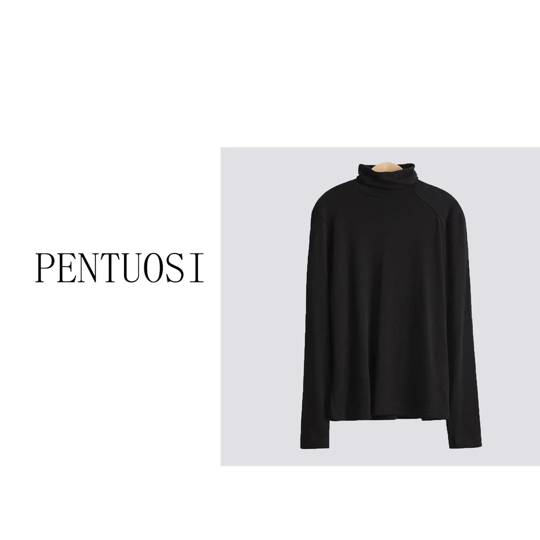 潘托斯【净版高领】宽松休闲百搭长袖时尚女士打底衫-PTSXK-3965a