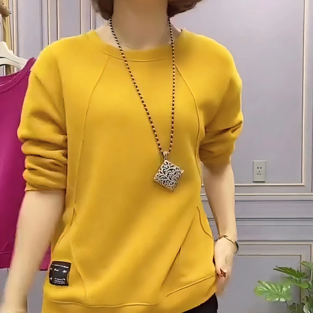 【赠运费险】2024秋季新款女上衣圆领套头卫衣舒适柔软宽松百搭显瘦