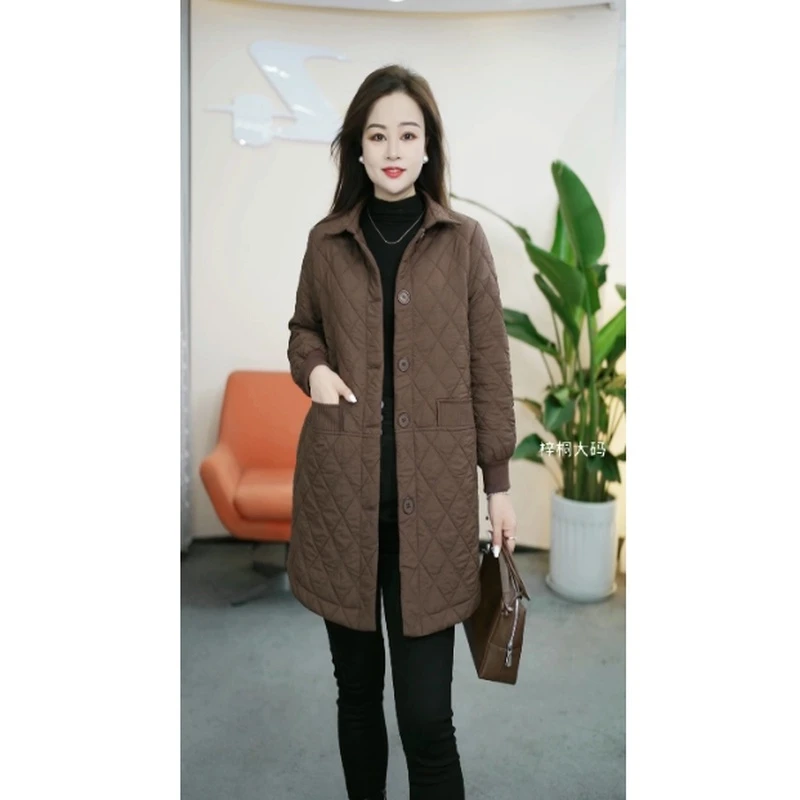 大码妈妈装宽松风衣外套女2024秋冬新款气质时尚复古中长款大衣