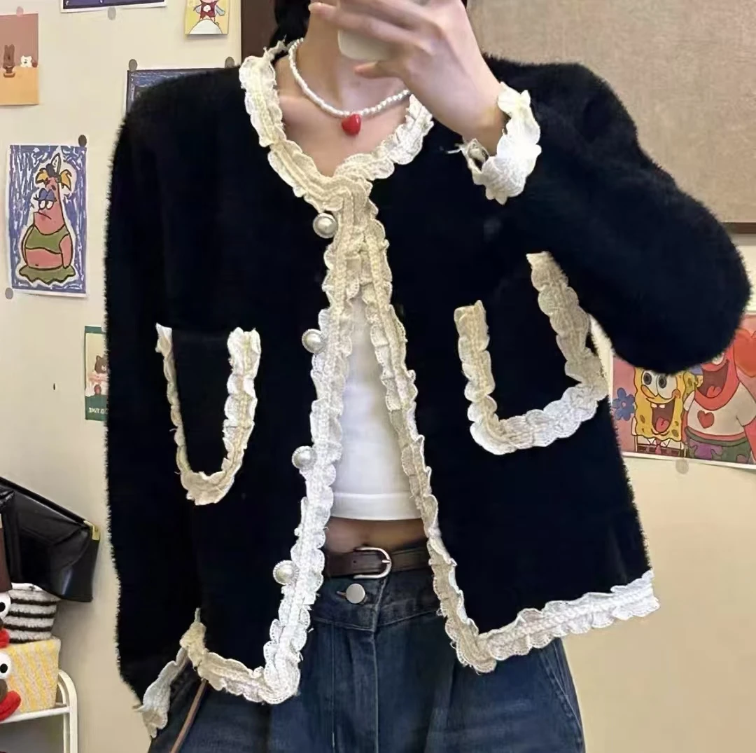 【1-50】小香风外套女新款法式名媛宽松显瘦高贵针织时尚百搭气质