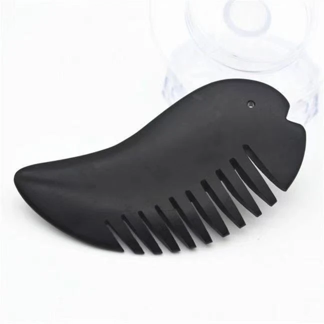 正品泗滨砭石鱼梳天然泗滨砭石刮痧砭石板梳子包邮