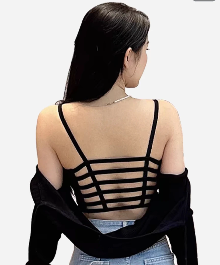 2024冰丝纯欲风美背抹胸内衣女夏季辣妹防走光内搭外穿吊带背心