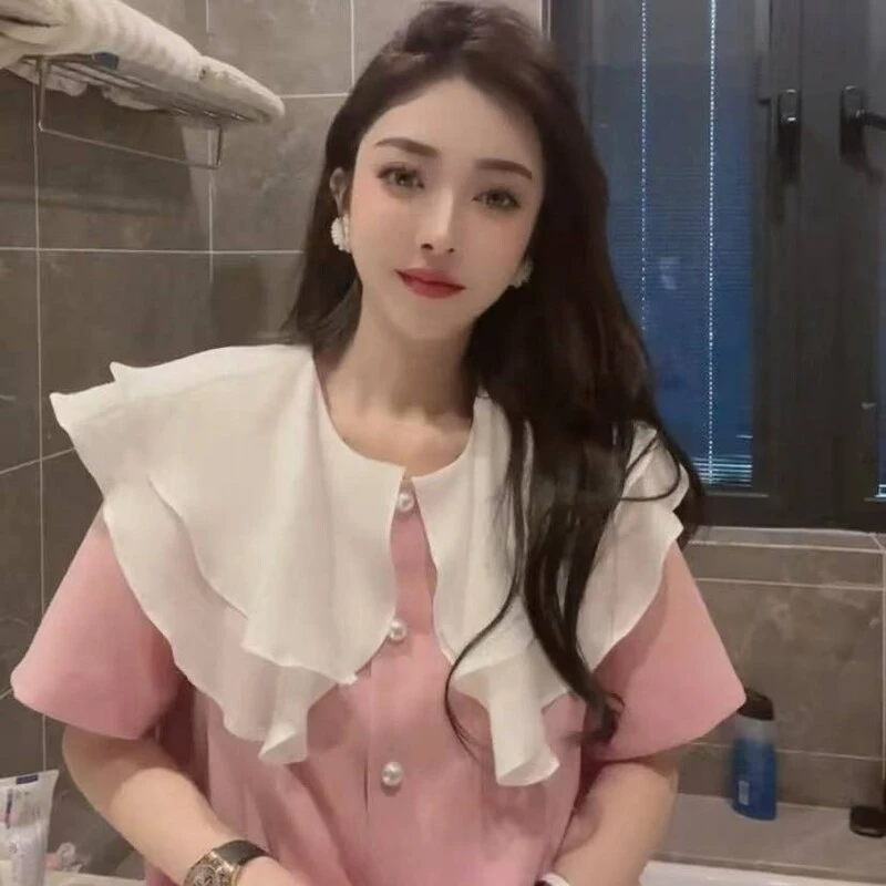 C19 双层娃娃领西装连衣裙 22Q0319001