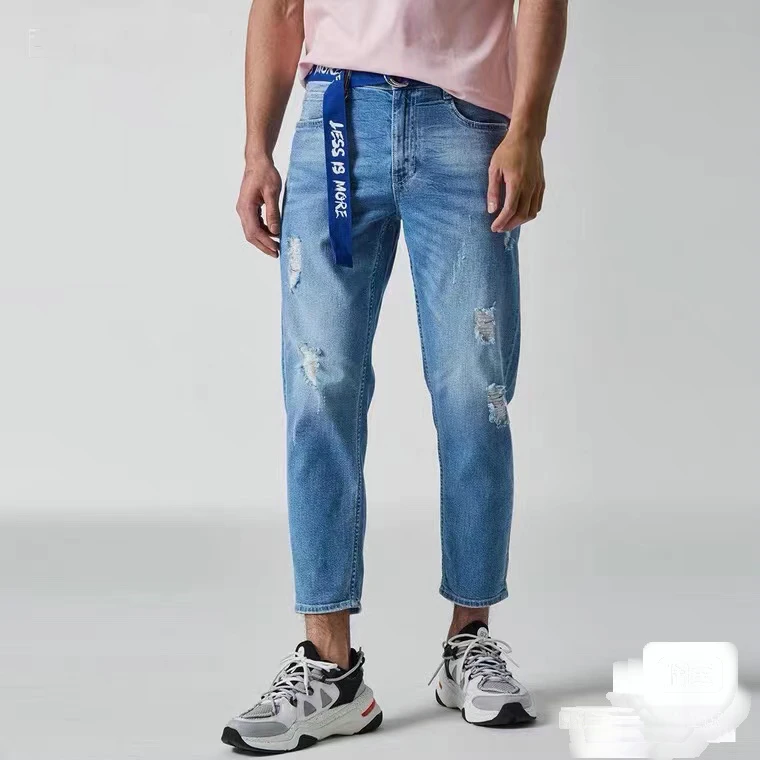 夏款九分牛仔裤50201浅蓝