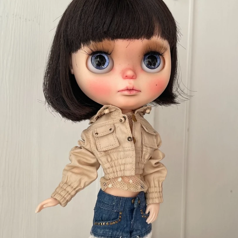mason手作Blythe娃衣复古露脐外套ob11上衣gsc