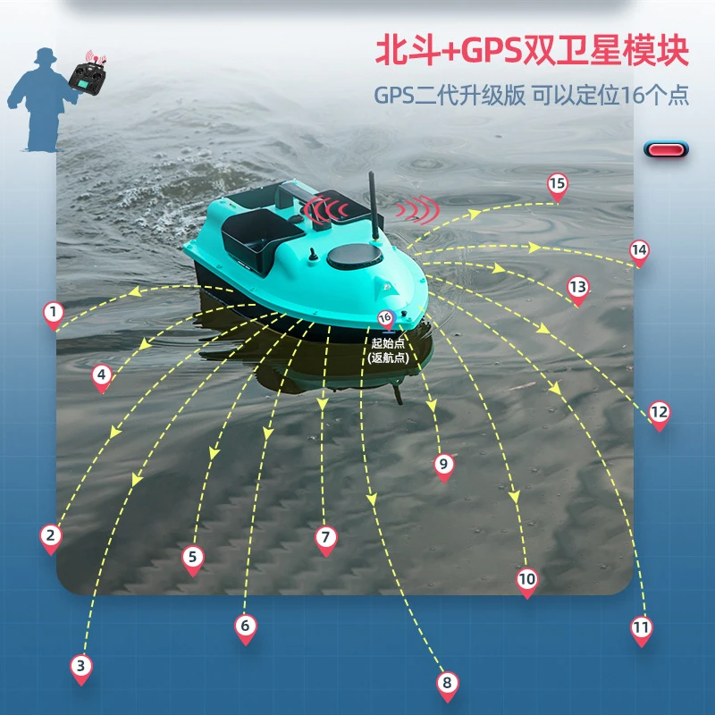 打窝船500米三仓16点定位GPS送饵船一键返航定点无线智能遥控船