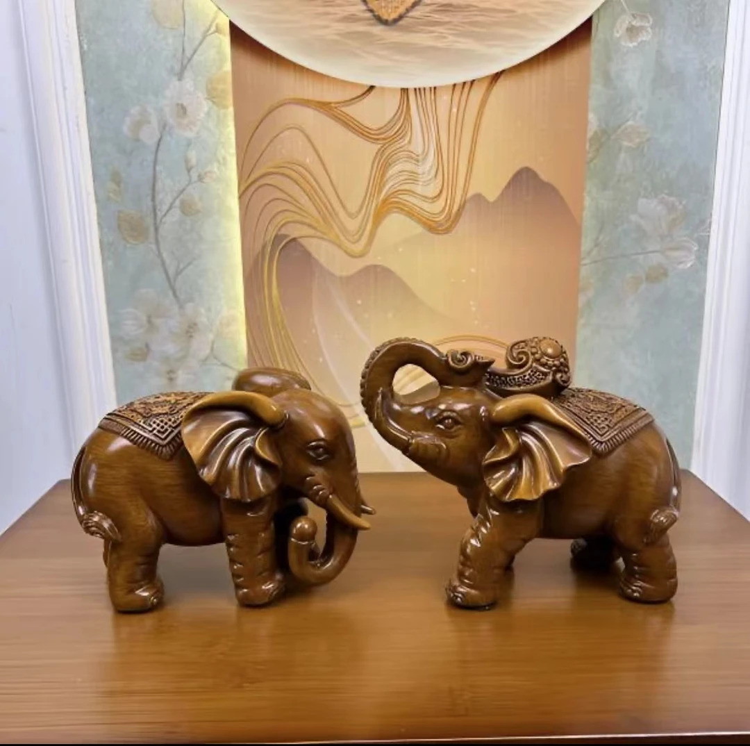 祈福旺财一对大象公母纳福家居客厅送礼 拍一发二L