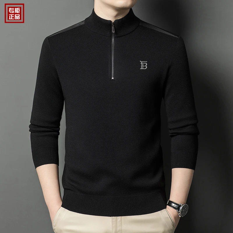 【顶奢级·可机洗】英伦专柜正品羊毛衫男士秋冬高档拉链针织杉毛衣