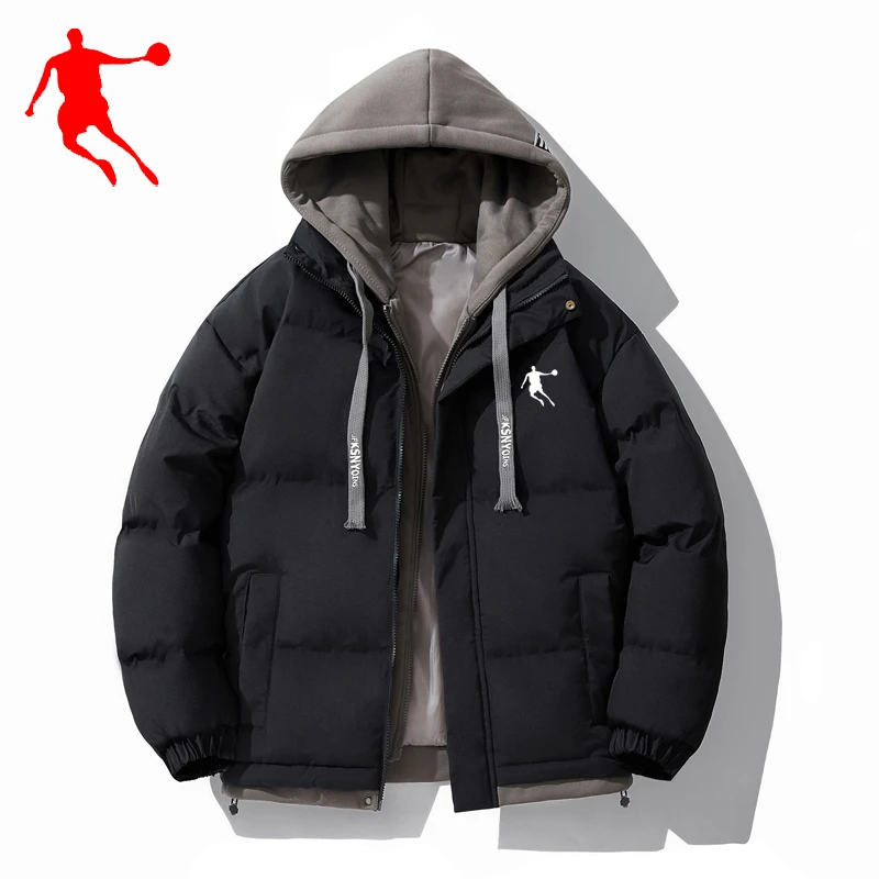 乔丹加厚棉衣连帽保暖外套休闲棉袄潮流百搭棉服上衣男女同款