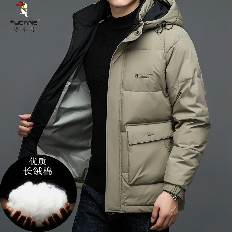 TUCANO/啄木鸟棉服冬季2023年新款加厚短款男士轻薄连帽保暖棉衣
