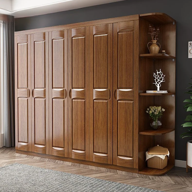 2025款实木衣柜现代中式木质多门平开门衣柜卧室储物柜子精品家具