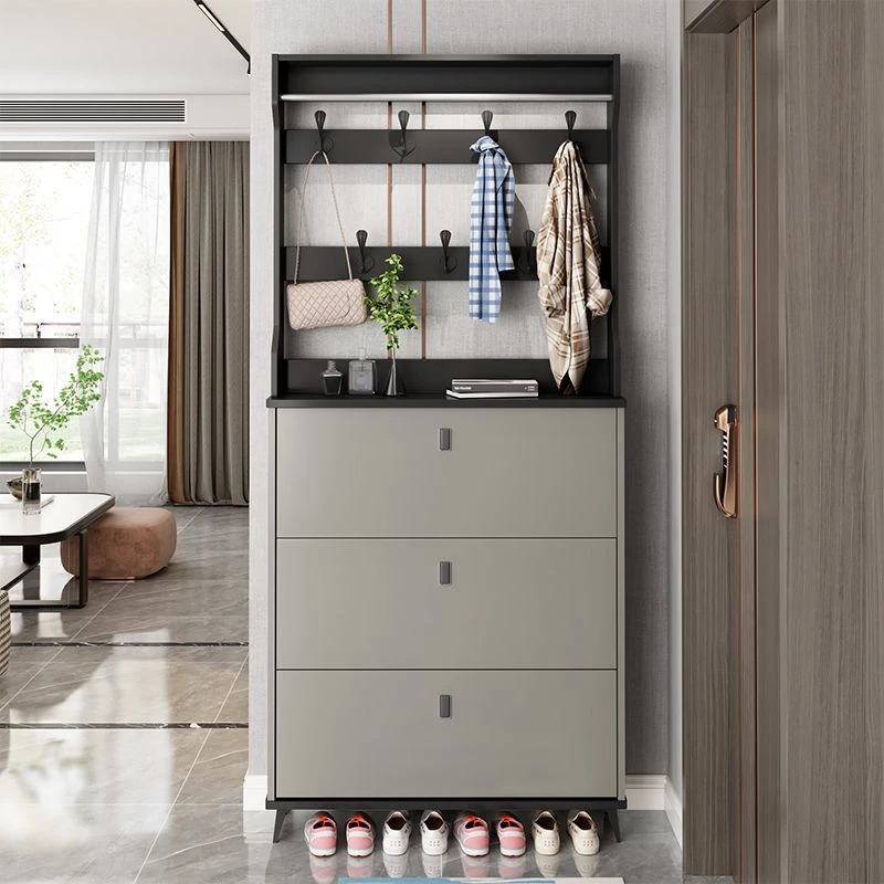家用门口鞋柜新款挂钩衣帽一体靠墙挂钥匙防霉防水简约现代箱框结