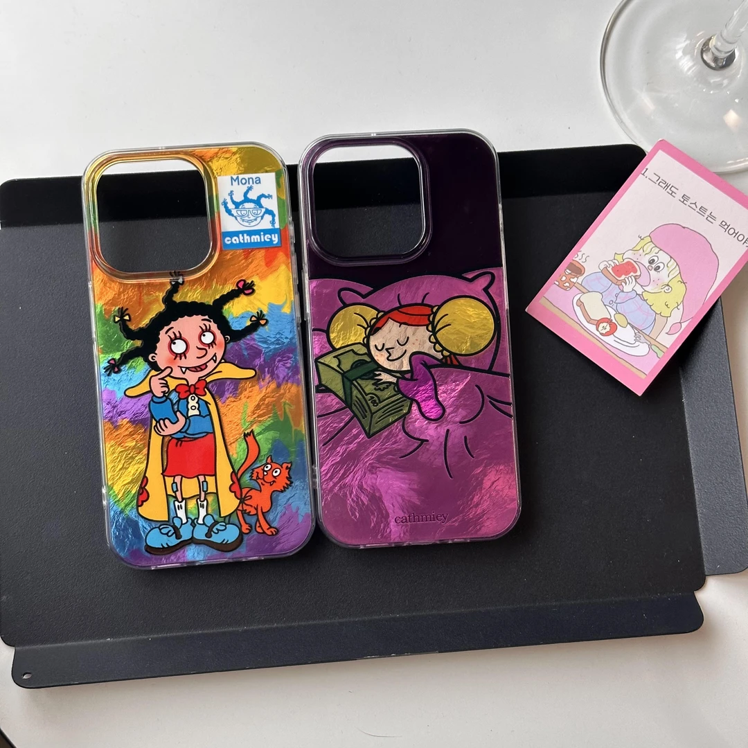 漩涡壳IMD适用14苹果iPhone16pro手机壳15pro小魔女蒙娜mate华为p