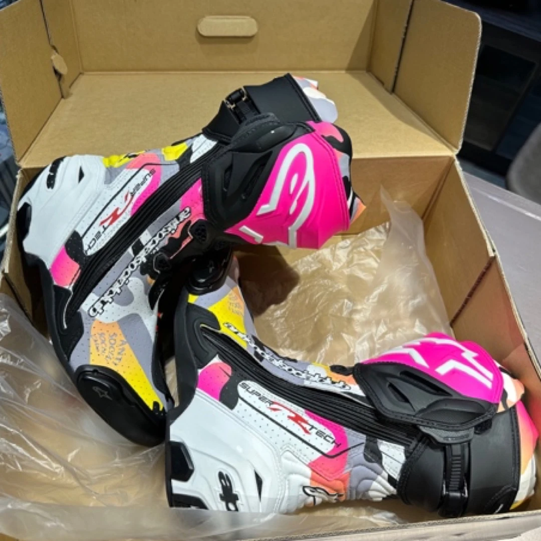 alpinestars A星 Supertech r摩托赛车机车赛道透气骑行靴骑行鞋