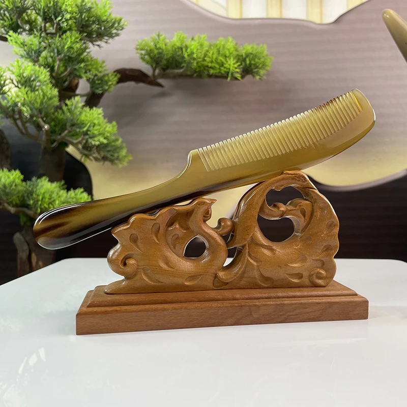 【旗山】天然牦牛角窄边梳防静电家用梳便捷梳宽齿梳