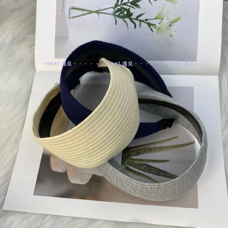易梦玲王灿同款针织灰色加宽发箍女高颅顶时尚发带头箍发卡头饰