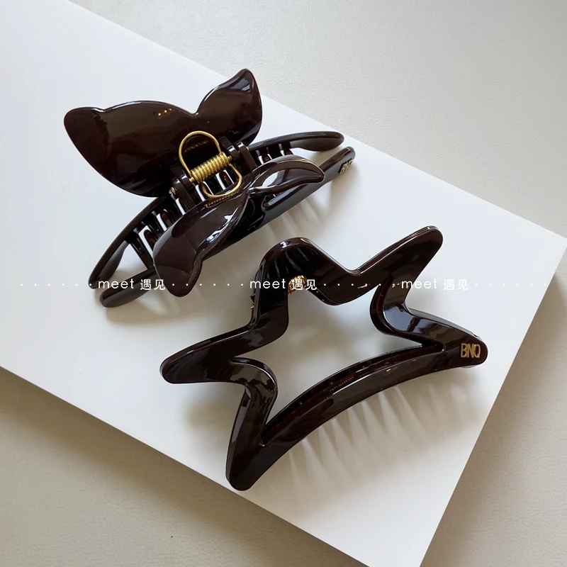 春夏主色调美拉德色系发卡气质网红百搭韩版优雅超大号蝴蝶结抓夹