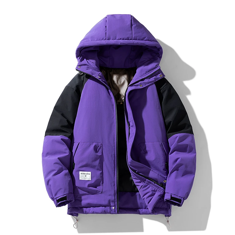 冬装羽绒服男大码连帽加肥加大宽松潮胖子防寒男士外套加厚白鸭绒