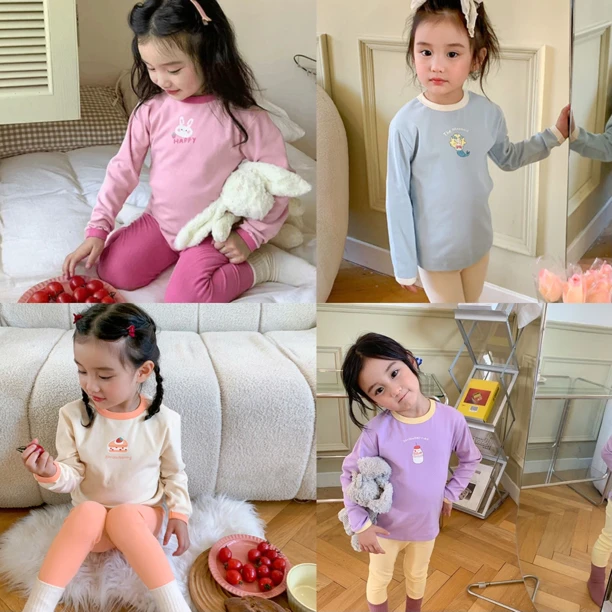 女童家居服套装2023秋装新款儿童秋衣秋裤休闲睡衣宝宝卡通两件套