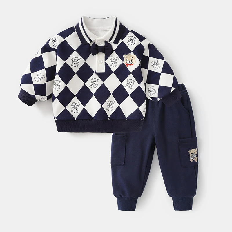 婴儿套装韩版宝宝秋季两件套童装洋气儿童秋季1-2岁秋款男孩衣服