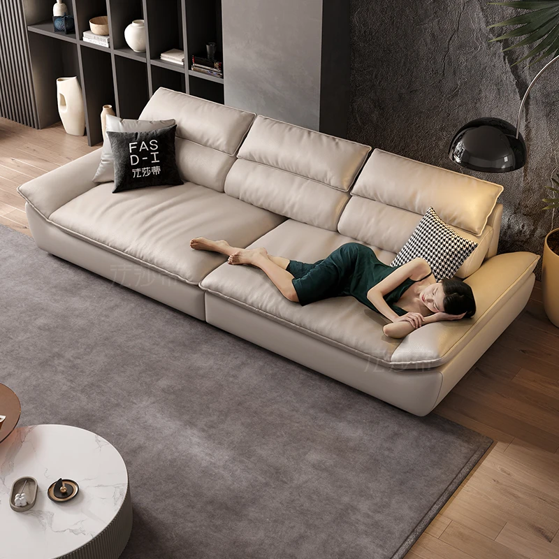 (SF1046#)奥克兰帆船沙发极简懒人沙发进口真皮超深