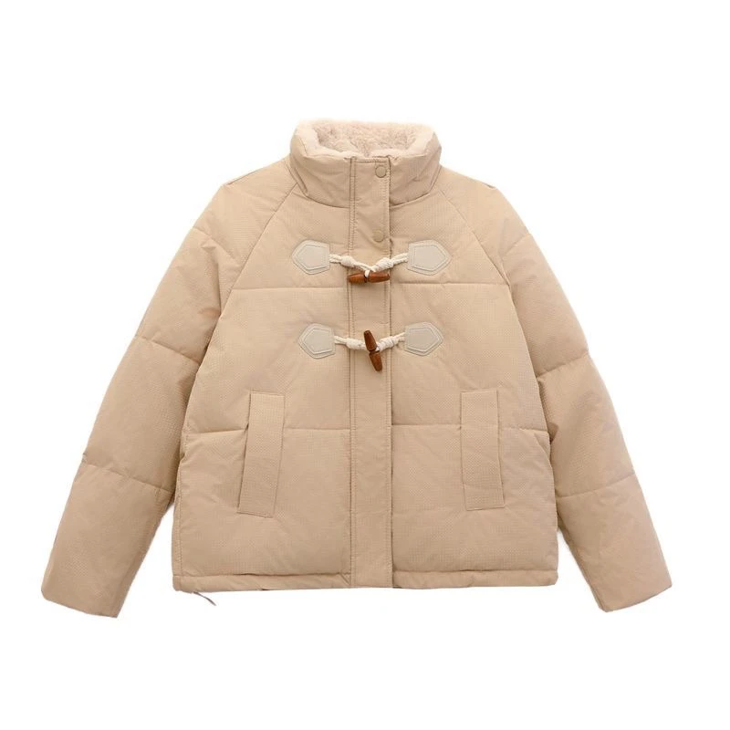 简约休闲牛角棉衣