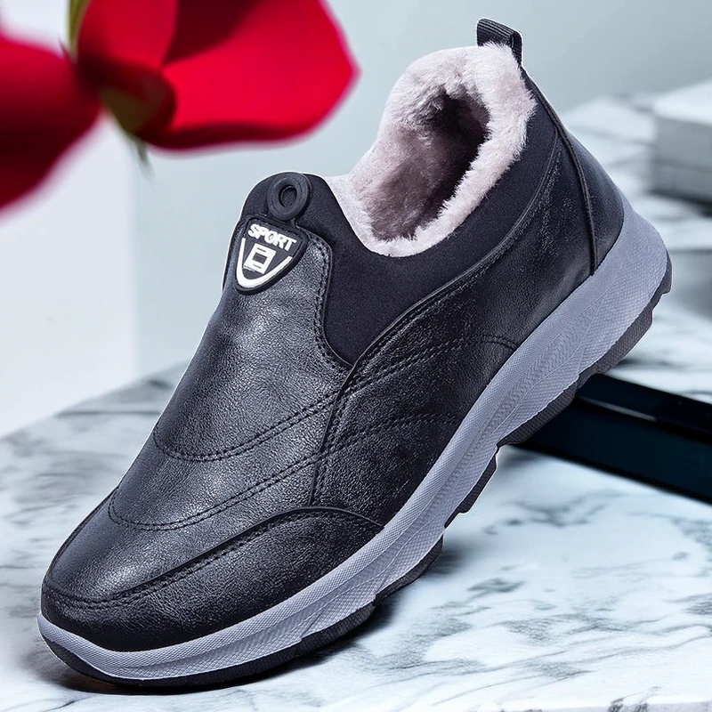 冬季老北京布鞋男棉鞋加绒加厚保暖防滑东北中老年防水老人爸爸鞋