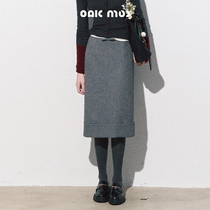 OAKMOO/“听见你的呼吸”时髦直筒包臀西装裙半裙