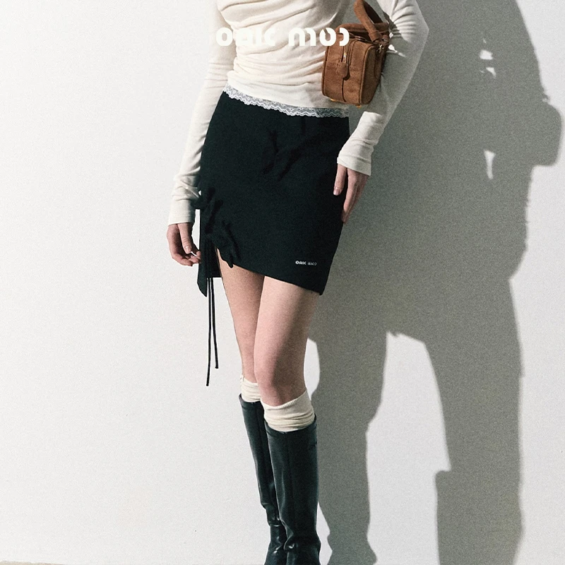 OAKMOO/“温柔的实验”立体蝴蝶不规则半身裙西装