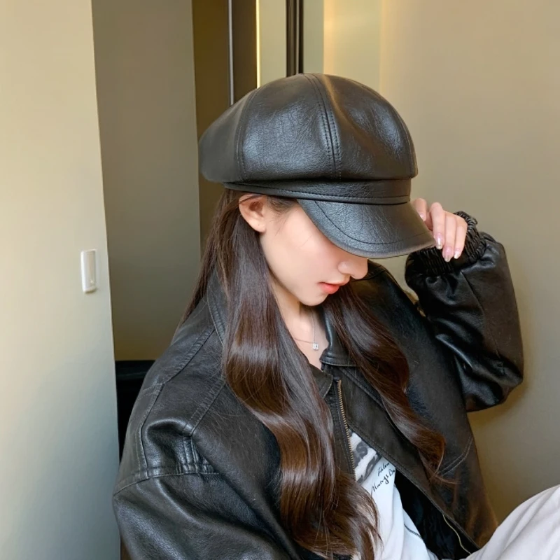 疆藏包邮新款网红贝雷帽女秋冬韩版学生可爱百搭圆脸英伦风八角帽