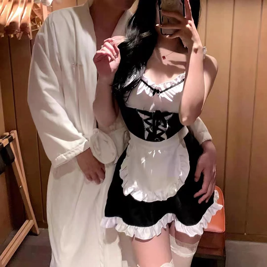 小野猫丝开叉裙性感女仆套装蕾丝成人睡衣女套成私房性感用品短裙