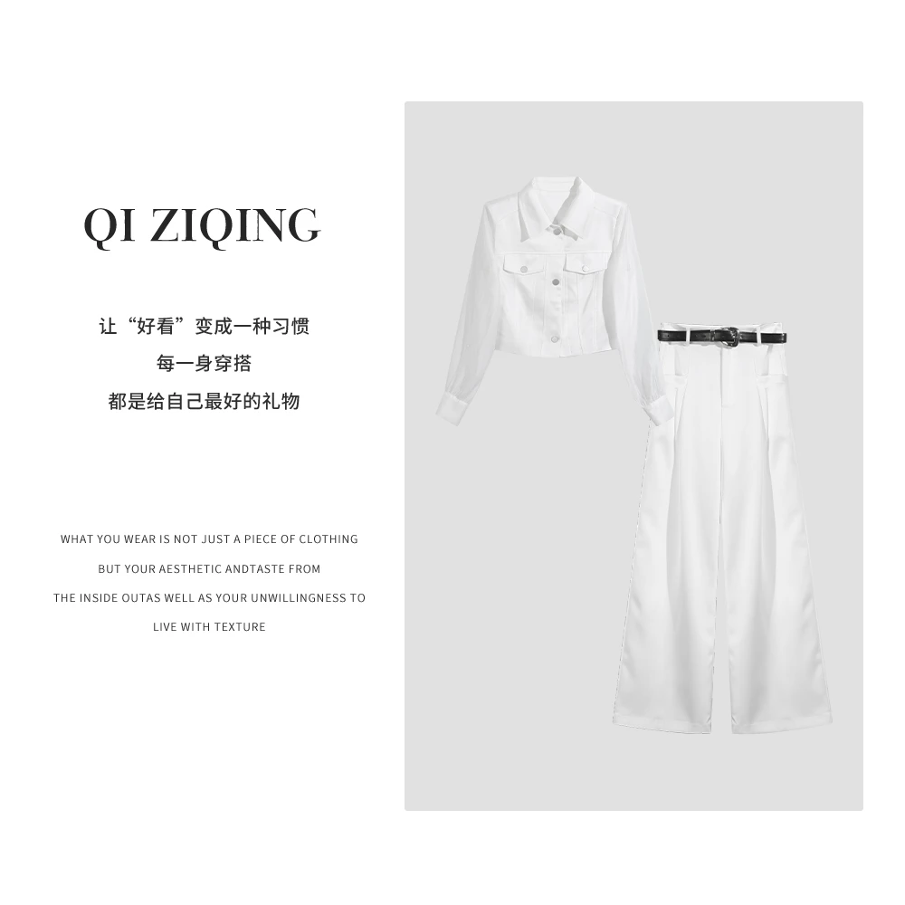 【琪子清定制】2024秋季新款简约大气衬衫套装8701131