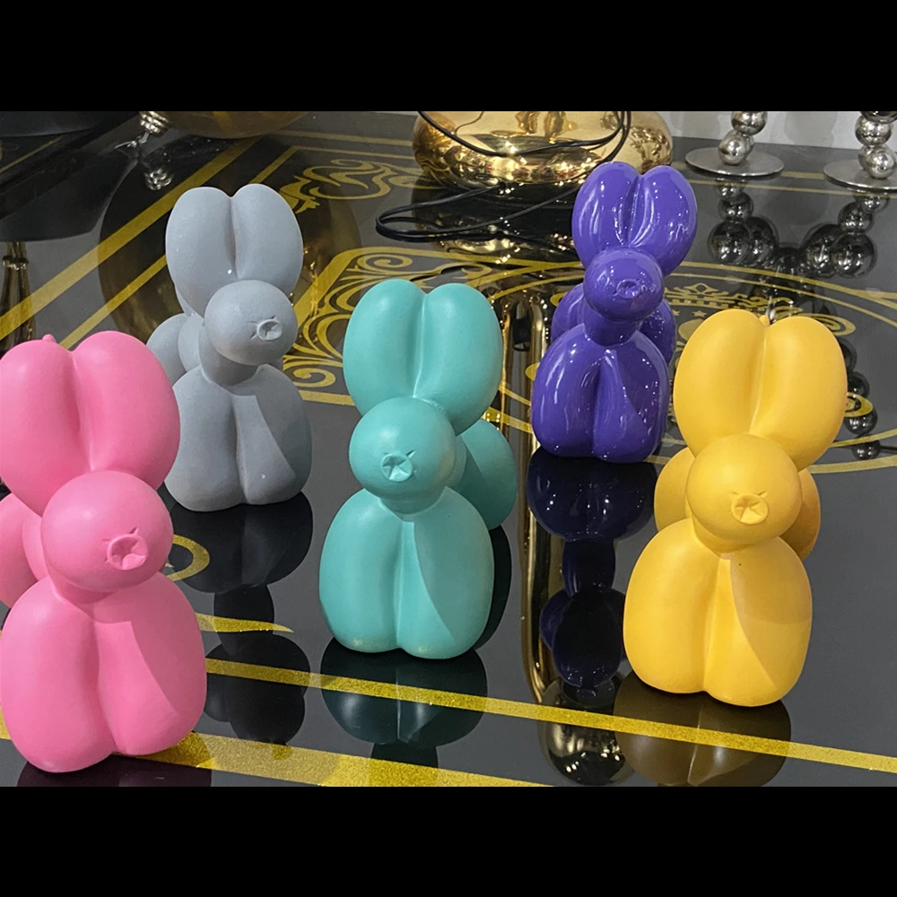 北欧轻奢气球狗立体摆件现代创意简约客厅桌面酒吧KTV餐厅装饰品