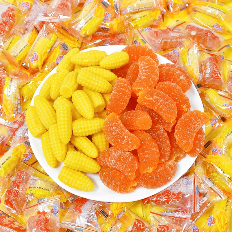 【1斤装】蜡笔小新玉米味香桔味软糖结婚糖果怀旧童年零食