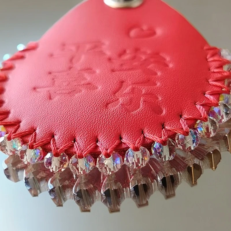 DIY手工串珠真皮门禁卡套电梯卡保护套迷你水滴女士感应手缝线IDC