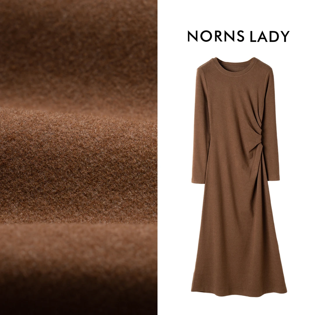 Norns Lady诺恩 【赫本的新衣】秋冬腰部捏褶连衣裙 T23LB04578