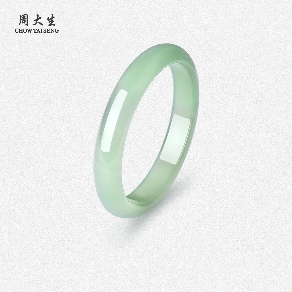 【玉见】周大生玉髓手镯一汪清泉玉镯首饰镯子礼物送老婆E1ZC0149DX
