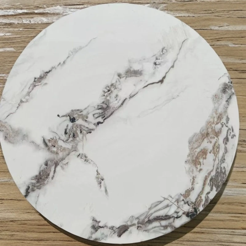 定制圆桌转盘转盘岩板转盘方圆简约圆形岩板餐桌家用手工两用多色