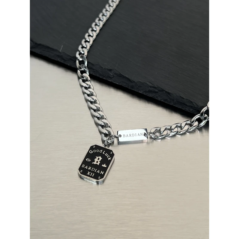 好运铭牌男女ins冷淡风轻奢小众毛衣链个性链子百搭拼接