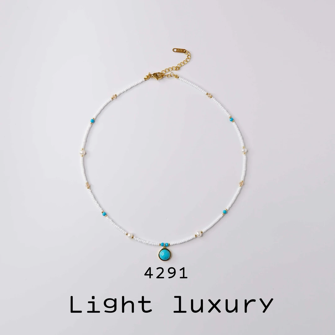 铜合金项链 4291 气质轻奢时尚精致简约经典百搭松松吊坠珠珠项链